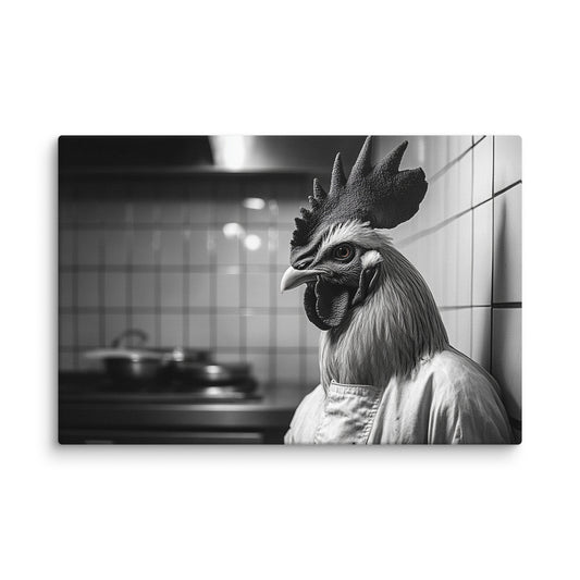 Chef Rooster in the Kitchen 12″×18″