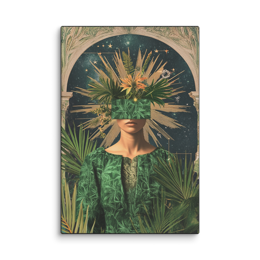 Celestial Bloom canvas wall art – mystical celestial-inspired artwork