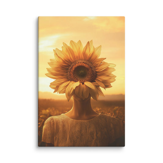 Blooming Soul sunflower head wall art – modern canvas print