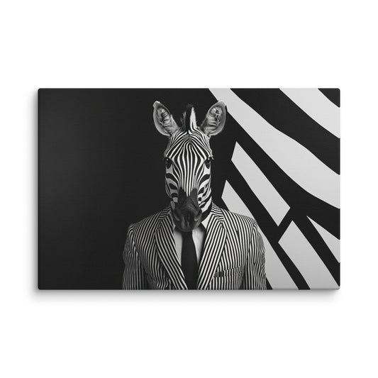 Zebra Pinstripe - Canvas Wall Art