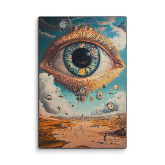 City of the Eye surreal canvas wall art – Dali-inspired dreamlike design
