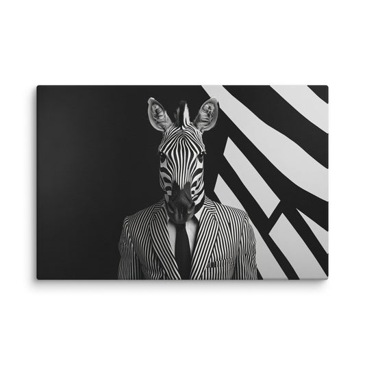 Zebra Pinstripe - Canvas Wall Art