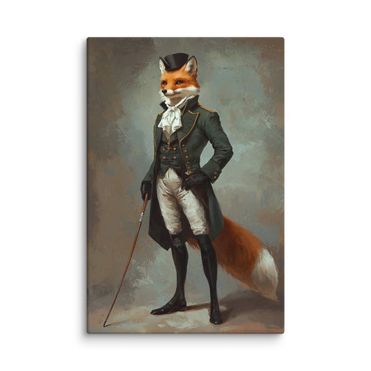 Gentleman of the Wild whimsical animal portrait canvas wall art 40″×60″