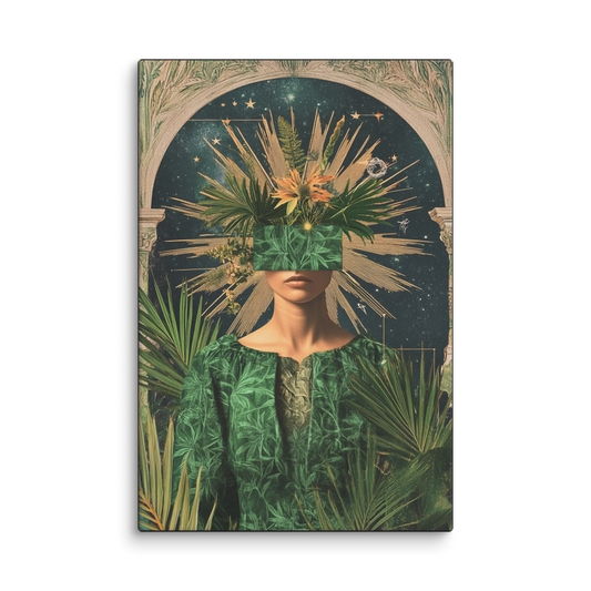 Celestial Bloom canvas wall art – mystical celestial-inspired artwork